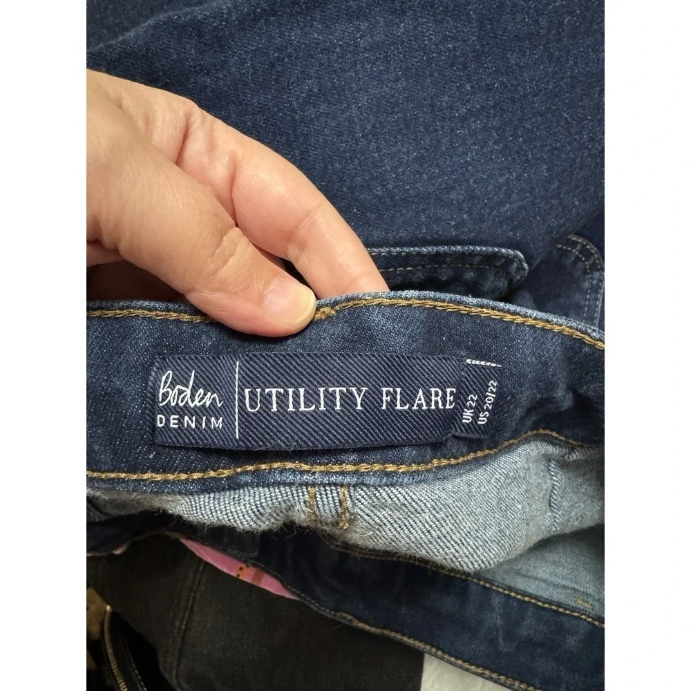 Boden Jeans Utility Flare Size US 20 Dark Wash High Rise Denim Quality EUC T0768